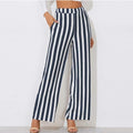 Casual Stripe Wide Leg Trouser Pants